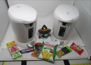 lot 68 image: (2) Pop Up Trash Bins, Snacks, & Ha...
