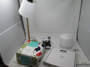 lot 125 image: Table Lamp, Mini Disco Ball, Scale,...
