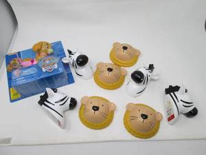lot 165 image: Zebra & Lion Wall Mount Figurines, ...