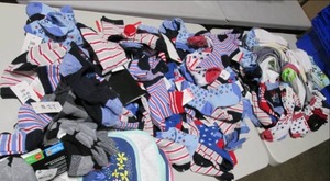 lot 184 image: Large Lot of Kids Socks, Baby Bibs...