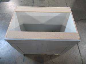 lot 115 image: J Collection Shaker Assembled 36 in. x 34.5 in. x 24 in. Sink Base Cabinet with False Drawer Front in Gray SB36FF-GS