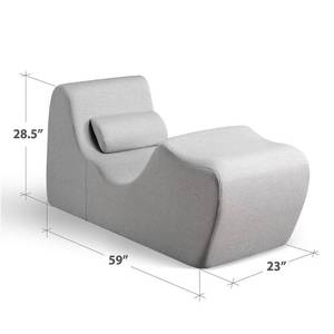 lot 123 image: Zinus Lotus Herringbone Light Grey Foam Zero Gravity Chaise Lounger USCHCG-29O
