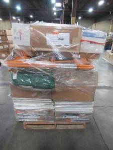 lot 125 image: WHOLESALE MIXED PALLET OF CEILING TILES AND HOME IMPROVEMENT SUPPLIES