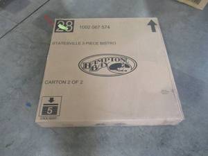 lot 136 image: Hampton Bay Statesville 3-Piece Steel Outdoor Bistro Set -TABLE ONLY FCS70357BHSST-1