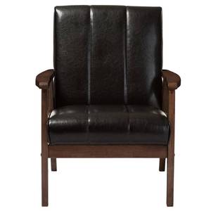 lot 140 image: Baxton Studio Nikko Scandinavian Dark Brown Faux Leather Upholstered Accent Chair 28862-6745-HD