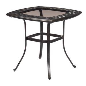 lot 246 image: Hampton Bay Belcourt Metal Square Outdoor Bistro Table, D11334-TQ