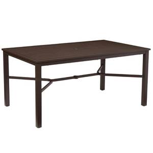 lot 248 image: Hampton Bay Mix and Match Rectangular Metal Outdoor Dining Table FTS70660C - Some Slight Scratches and Dents, Missing 1 Foot Pad.
