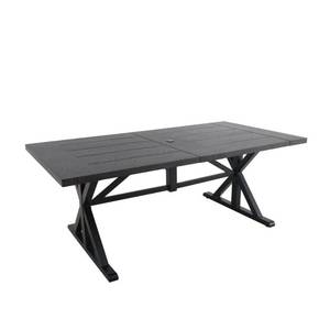 lot 236 image: Hampton Bay 74 in. x 40 in. Beacon Park Slat Brown Steel Outdoor Patio Rectangular Farmhouse Patio Dining Table, FTS61192