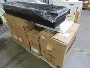 lot 259 image: WHOLESALE MIXED PALLET OF BATHROOM BUILDING MATERIALS, VANITIES, SINKS AND MORE