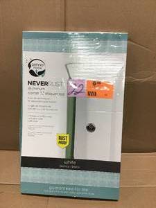 Rustproof 66 in. Aluminum L Shaped Shower Rod in White for Corner Tubs&nbsp&nbspin good condition&nbsp