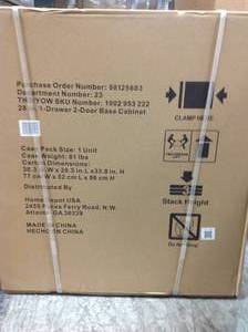 28 in. W x 33 in. H x 18 in. D 1-Drawer 2-Door Steel Garage Base Cabinet&nbsp&nbspin good condition&nbsp
