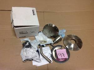 Kelston 1-Spray 6.5 in. Single Wall Mount Fixed Shower Head in Vibrant Brushed Nickel by KOHLER