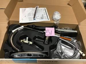 Moen Sombra Single-Handle Standard Kitchen Faucet with Side Sprayer in Chrome