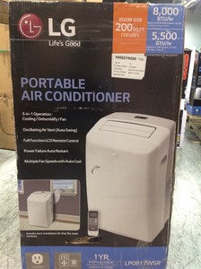 8,000 BTU (5,500 BTU, DOE) 115-Volt Portable Air Conditioner with Dehumidifier Function and LCD Remote in White by LG Electronics