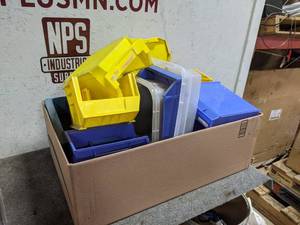 Box of Assorted Storage Bins
