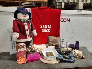 Lot of Christmas Items, Table Linens, and Home Dcor