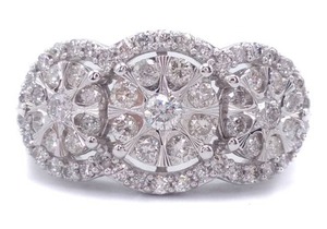 lot 12 image: New Huge 1.50 Carat Illusion Three-Stone Style Solid Back Ring in White Gold $4450 Retail