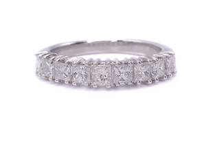 lot 15 image: 1.08 Carat High Grade Diamond Estate Band (SI1, G-H) in 14k White Gold $3500 Appraisal