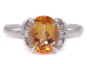 lot 19 image: Gorgeous, Rare 1.92 Carat Imperial Topaz and Diamond Ring in Platinum $3875 Retail