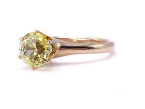 lot 21 image: Rare 1 Carat Natural Untreated Yellow Sapphire Solitaire Ring in Yellow Gold $2550 Retail