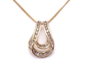 lot 27 image: .80 Carat Diamond Slide Estate Pendant in 14k Yellow Gold $2450 Retail