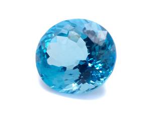lot 15A image: 24.44 Carat Swiss Blue Topaz Round Custom Cut