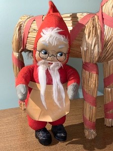 lot 128 image: Vintage Gnome and Straw Animal Figurine