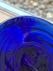 lot 45 image: Cobalt Blue Signed Vase