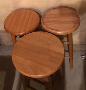 lot 117 image: Lot of Three Wooden Stools