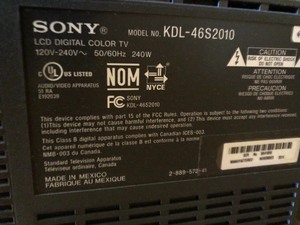 lot 52 image: Sony 52 TV with Remote