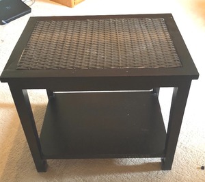 lot 75 image: Wicker Top Accent Table