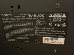 lot 26 image: 26 Inch Sony TV