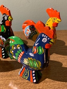 lot 49 image: Four Swedish Painted Roosters