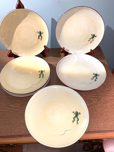 lot 136 image: Pottery Plates with a Frog Theme