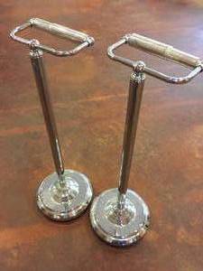 lot 80 image: Two Silver Toilet Paper Stands