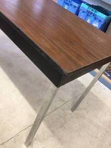lot 231 image: Home Furniture Corp Wooden Folding Table With Metal Legs