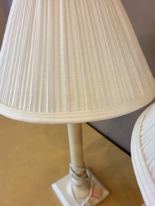 lot 15 image: Pair of White Table Lamps
