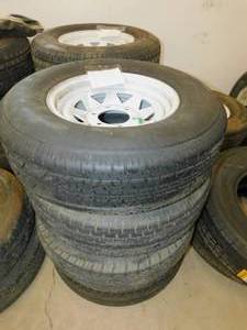lot 118 image: ST22575R15 Tires w6 Lug White Rims