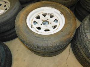 lot 117 image: ST20575R15 Tires wWhite Rims