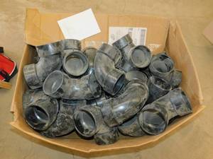 lot 138 image: RV 3 Black Plumbing ElbowsWhite Vinyl Insert