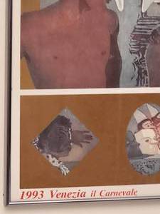 1993 Framed Venice Italy Carnival Poster