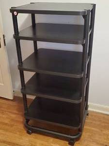 Black Rolling Audio Shelving