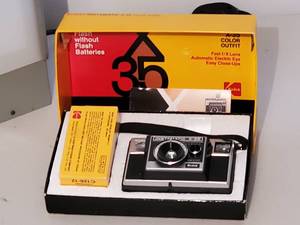 Kodak Instamatic X-35 Camera in Original Box & Arista DA-10 Light Source