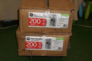 2 GE 200 Amp Main Breaker Boxes