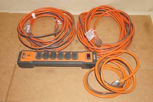 lot 38 image: Ridgid Power Strip, Extension Cords