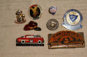 lot 57 image: Vintage Insurance and Union Pins