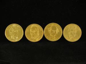 lot 65 image: (4) 2008-D Presidential Dollar Coins