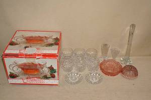 lot 180 image: Glass Serving Pieces, Drinkware