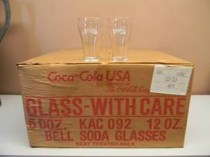 lot 8 image: CASE OF 72 UNUSED COCACOLA POP GLASSES - SEE PICTURES