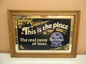 lot 22 image: PABST BLUE RIBBON MIRROR THIS IS THE PLACE - SEE PICTURES